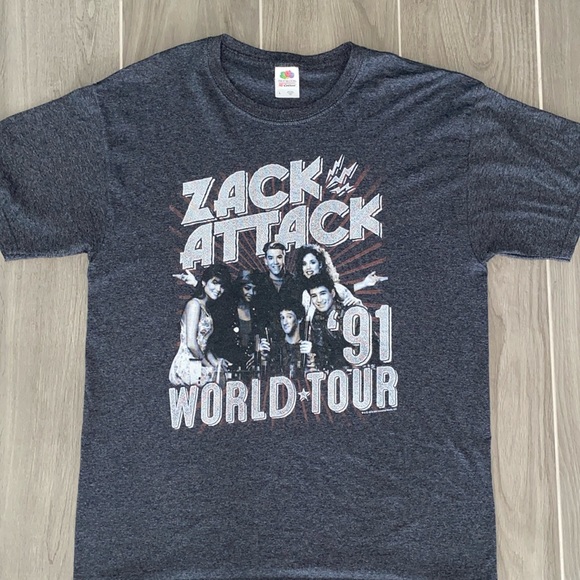Saved By The Bell Zack Attack World Tour T-shirt- Sz Large - Picture 1 of 2